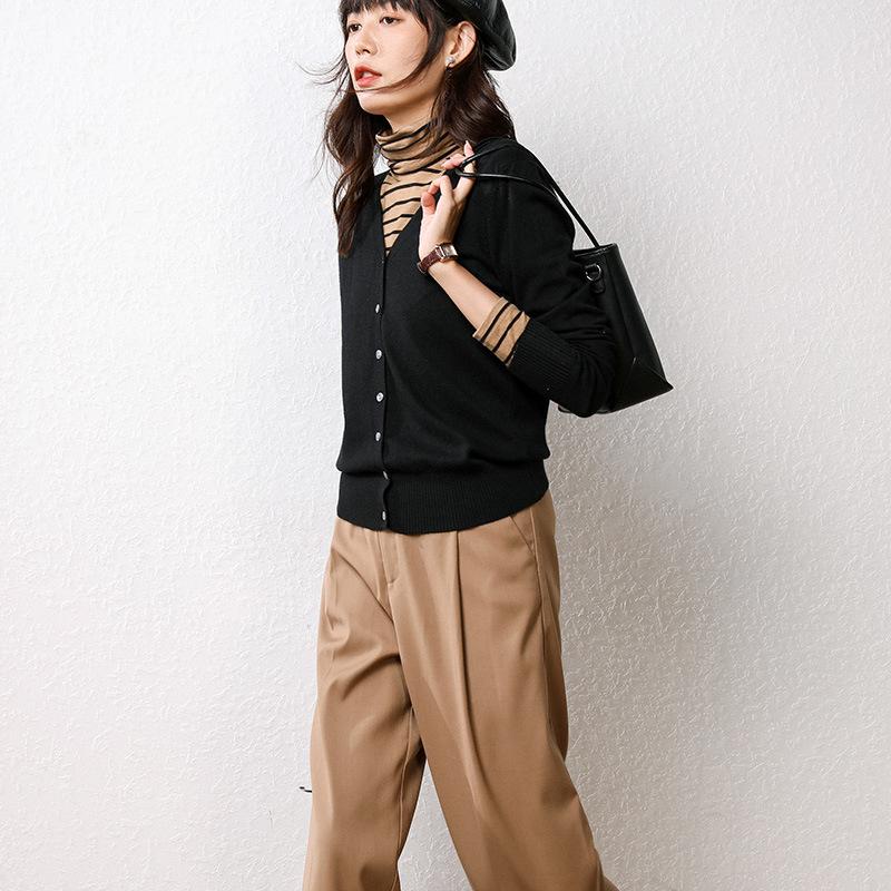 Women Cardigans Single Breasted Solid Knitted Shirt Spring Autumn Cardigan Korean Fashion V-neck Sweaters Knit Outerwear