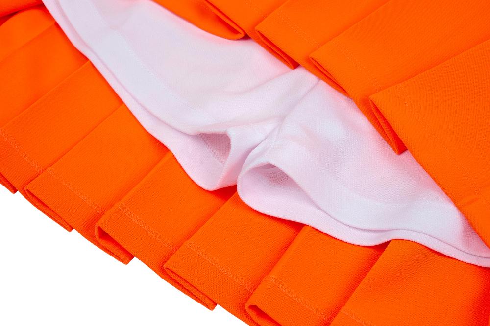 Ssideuneuwa Kvinders Plisseret Nederdel (Fluorescerende Orange)