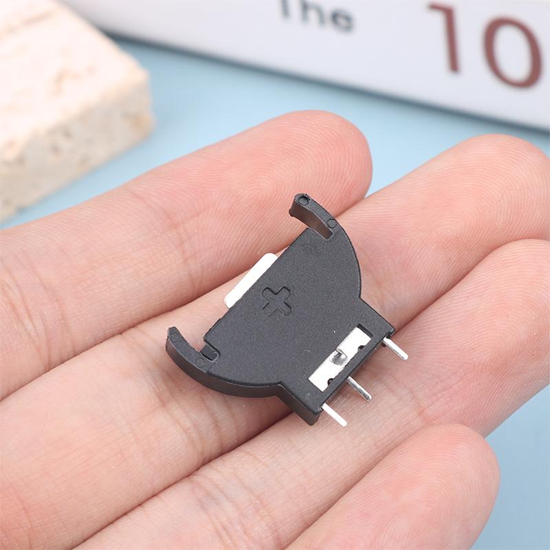 10Pcs/set Black Plastic CR2032 Battery Holder Vertical Half-Round Cell Coin Battery Socket Case Module For 3V Batteries