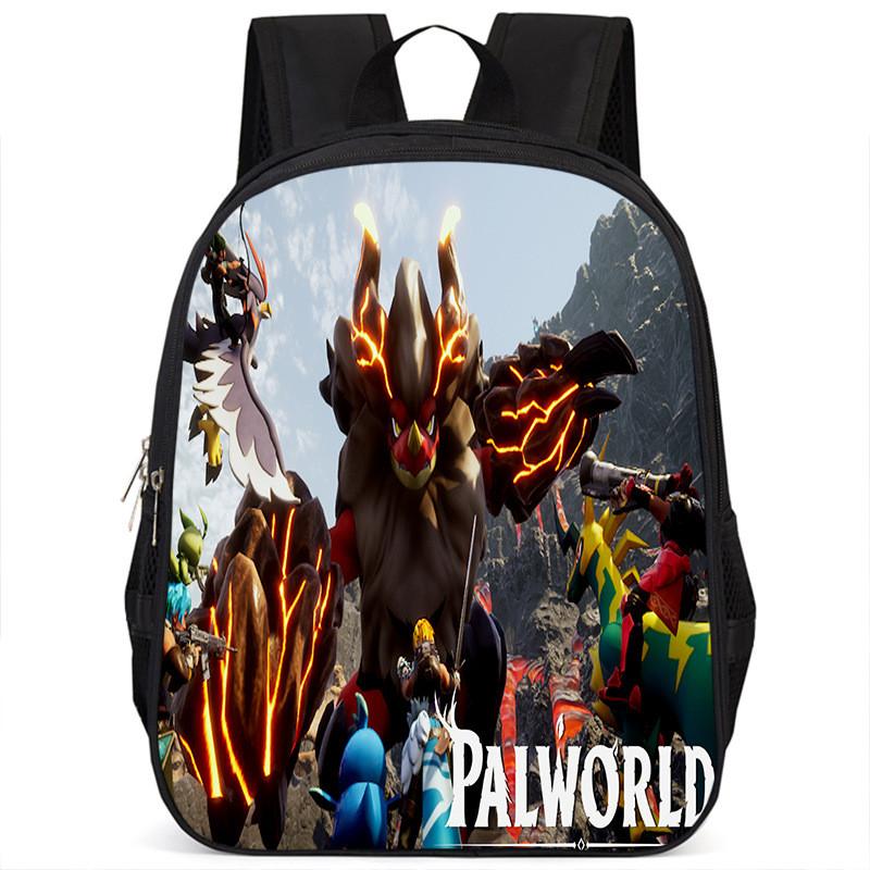 Spacious Palworld Student Backpack For School 15 Inch Large Capacity Polyester Bag