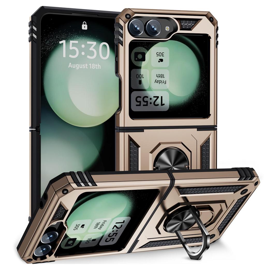 Samsung Z Flip6/7 Voják Anti-drop Magnetický kryt telefonu s krytem se stojánkem