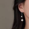 Sterling Silver Pearl Tassel Earrings - Elegant High-End Women's Jewelry