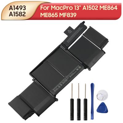 Batteria al litio ricaricabile per MacBook Pro A1502 ME864 ME865 A1493 A1582 MF839 MacPro 13" A1493 A1582 Batteria per laptop con strumenti
