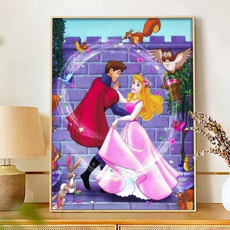 Disney Diamond Painting 5D Handmade DIY Aurora And Prince Charming Diamond Stickers Home Room Decorations Gifts