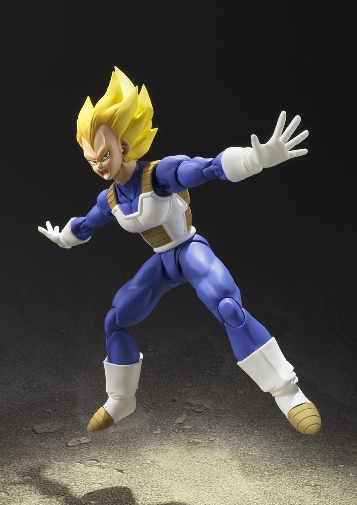 S.H.Figuarts Dragon Ball Z Super Saiyan Vegeta, approximately 135mm, PVC & ABS, pre-painted action figure [Used]