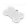 Medium Bone Zinc Alloy Dog Tag: Engravable Pet Collar Charm