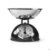 Balance De Cuisine Rétro - NEDIS - KASC110BK - Noir - Capacité 5kg - Bol Inox Amovible
