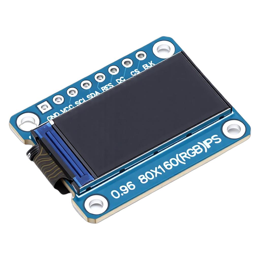 LCD Display Module Support for ST7735 Driver 0.96in Thin Film Transistor 80x160 Resolution Onboard IPS Full Color