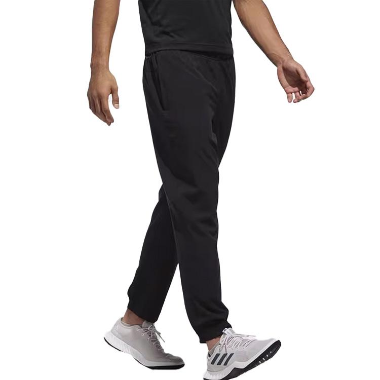Adidas Solid Color Elastic Waistband Breathable Training Pants Men Bottoms Black HF8984