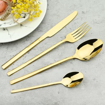 4Pcs Edelstahl Geschirr Set Messer Gabel Löffel Abendessen Geschirr Spiegel Gold Besteck Party Küche Besteck Besteck Set
