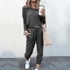 Tracksuit Women 2 Piece Set Loose Comfortable Simple Style Solid Color Long Sleeve Casual Suit Clothes 2024 Top Spring Autumn
