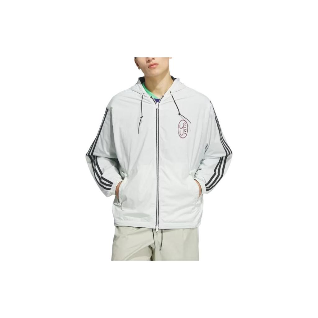 Adidas Originals X Yeseyesee Collaboration Striped Hooded Long Sleeve Jacket Men Jacket Black Crystal JN5816