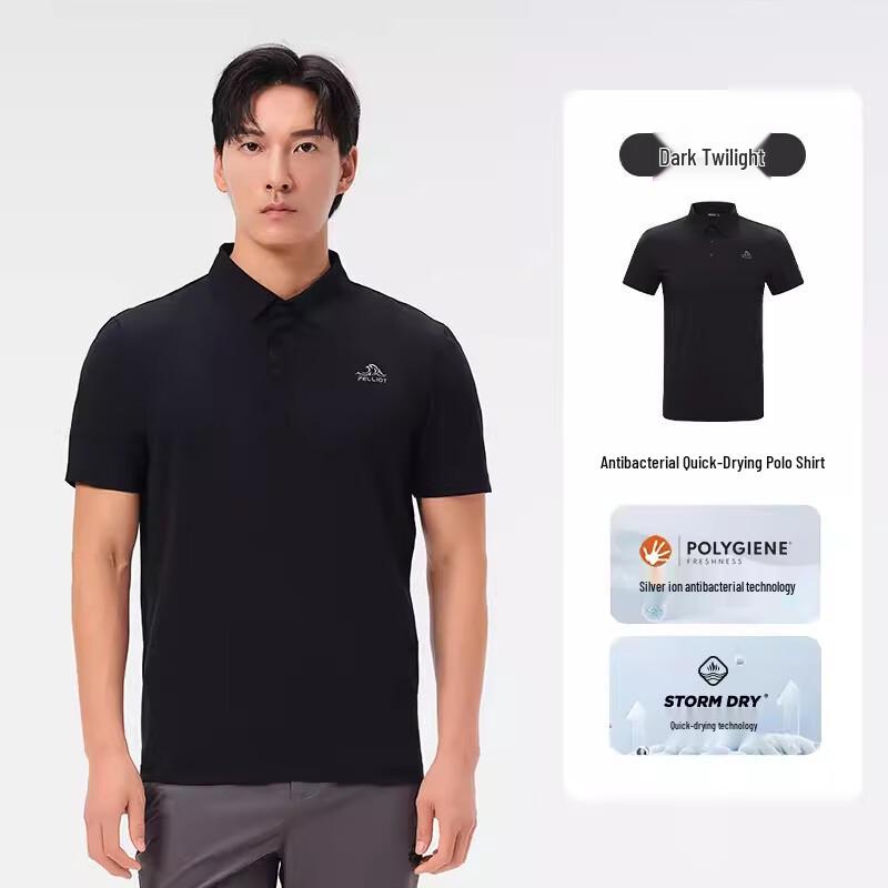 Pelliot Men s Quick-Dry Short Sleeve Polo Shirt M