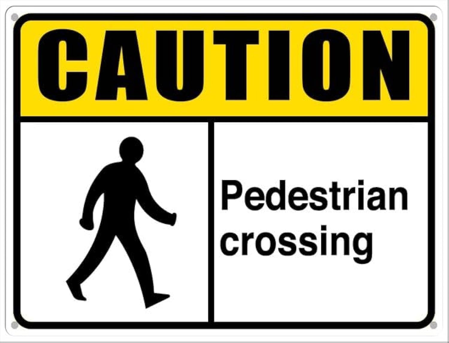 Caution Sign Pedestrian Crossing Aluminum Tin Sign For Home Coffee Bar Wall Decor 20x30cm（7.8x11.8inch）