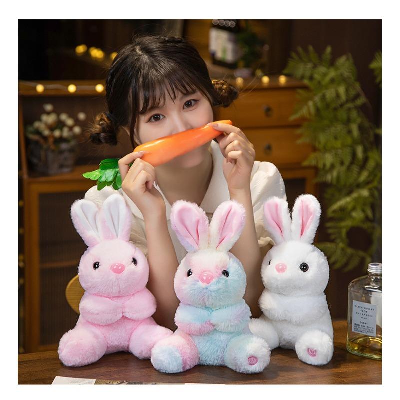 Cartoon Bunny Gift Easter Glowing Plush Toy Soft Cute Light Up Rabbit Doll Children Night Comfort Unique Home Decor