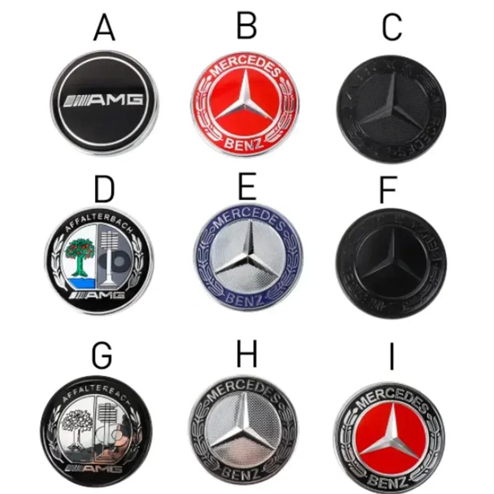 Autocollant de Voiture 57mm 3D ABS Autocollant Emblème Capot Avant de Voiture Accessoires de Décoration Auto Pour Mercedes Benz Classe W447 W204 W205 AMG CLA