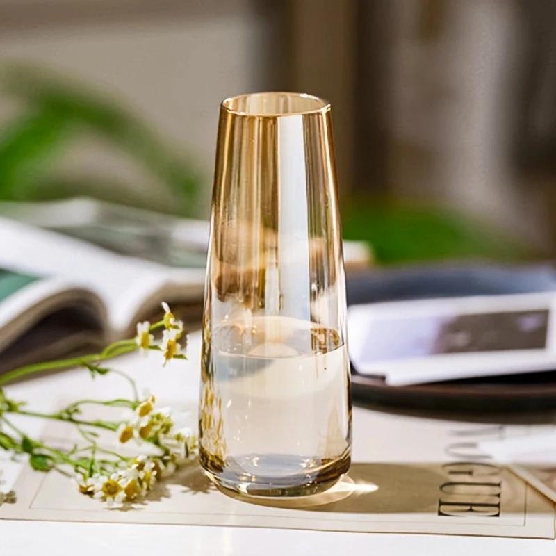 1 Simple Solid Color Glass Vase, Spring and Summer Home Decoration, St. Patrick's Day Easter Decoration