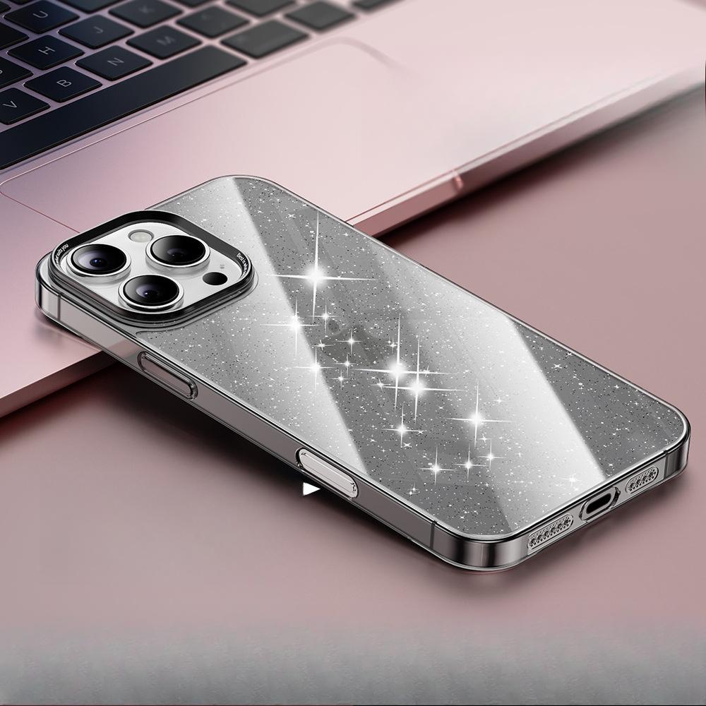Anwendbar auf iPhone15ProMax Blitzpulver gehärtetes Glas Handyhülle Apple 14 Wärmeableitung und Atmungsaktivität 13