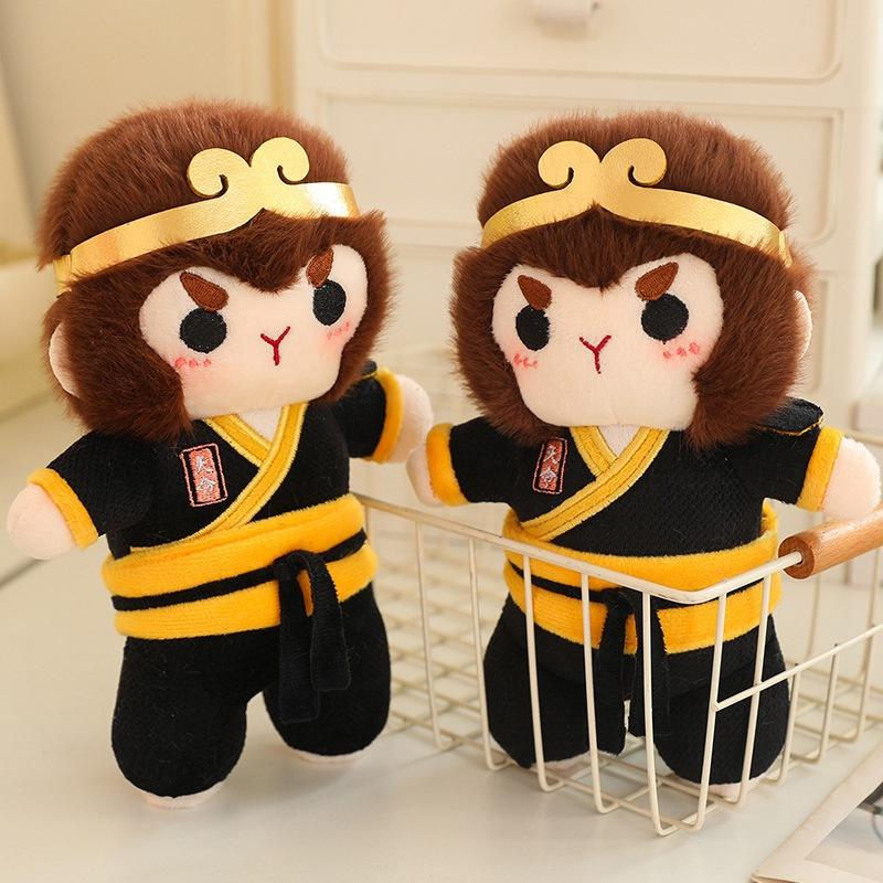 Black Wukong Doll Plush Toy Journey To The West Mythical Monkey King Doll Children Throw Pillow Holiday Gift