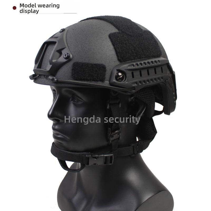 Casco Tattico FAST in Fibra di Vetro, Leggero 1.5kg, Imbracatura Interna Wendy, Guide Laterali Aggiornate, Regolabile 57-61cm per Softair CS Caccia