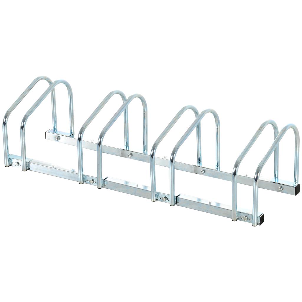 Bike Stand Parking Rack Floor Or Wall Mount Bicycle Cycle Storage Locking Stand 4 Racks Silver