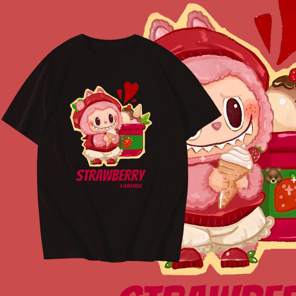 The latest cute cartoon labubu printed T-shirt short-sleeved casual wear fashion