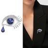 Luxury Crystal Eye Brooch Pin with Rhinestone Embellishments High-End Sweater Coat Accessory Elegant Tear Drop Design Fashion Jewelry
