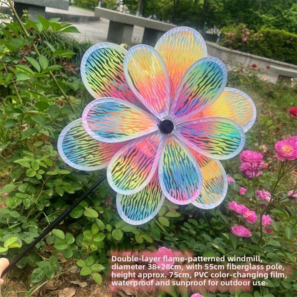 PVC Rotating Sunflower Wind Spinner Large Turntable Windmill Outdoor Party Picnic Decor