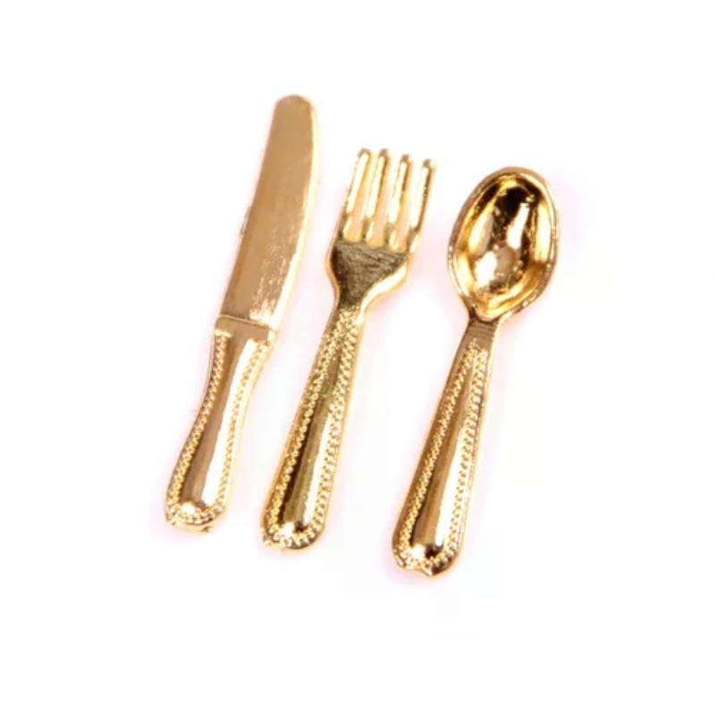 12pcs Mini Dollhouse Miniature Scene Model Doll House Accessories Knife And Fork