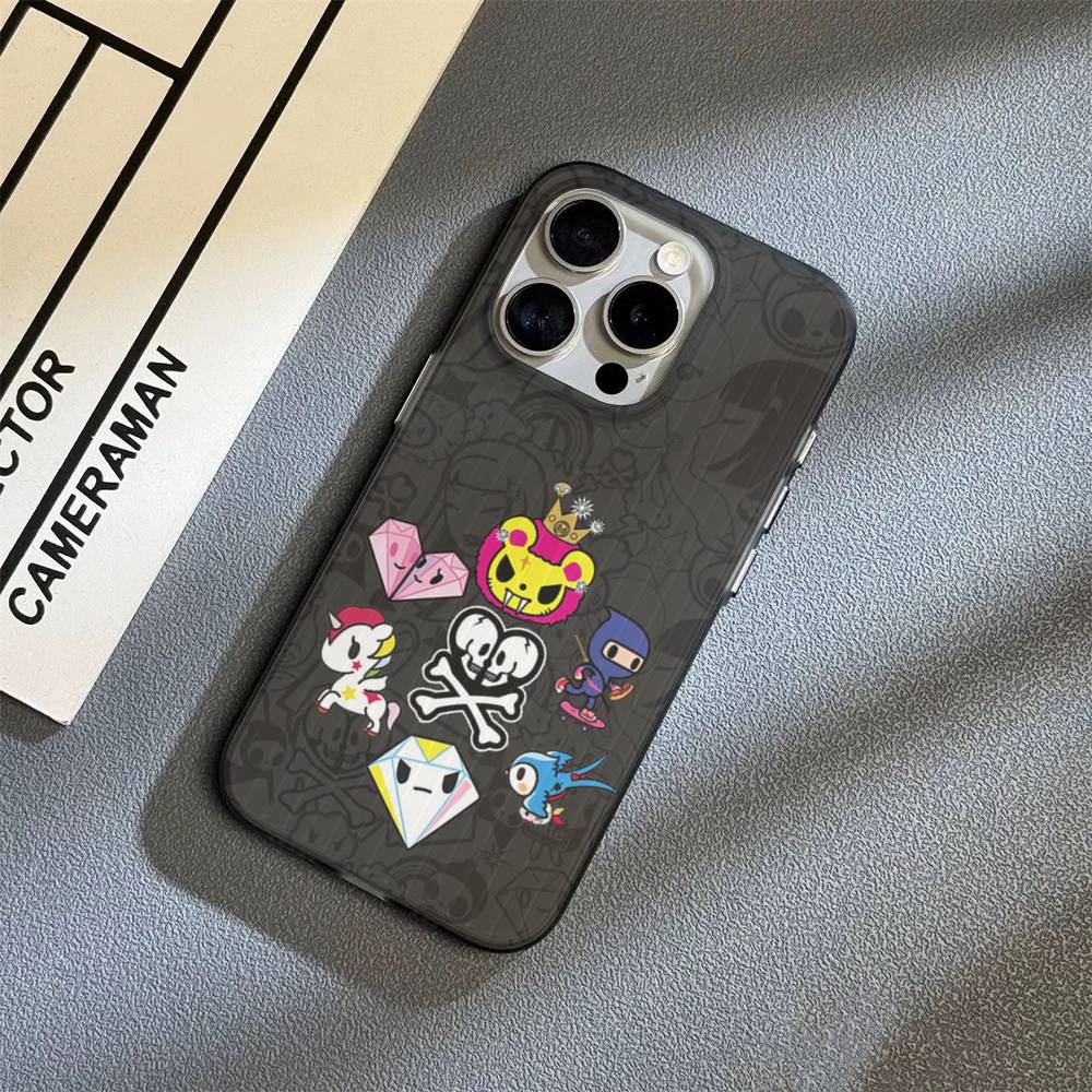 Japan Tokidoki Phone Case For IPhone 17 16 15 14 13 12 11 Corrugated Frosted Soft Cover Anti-Slip