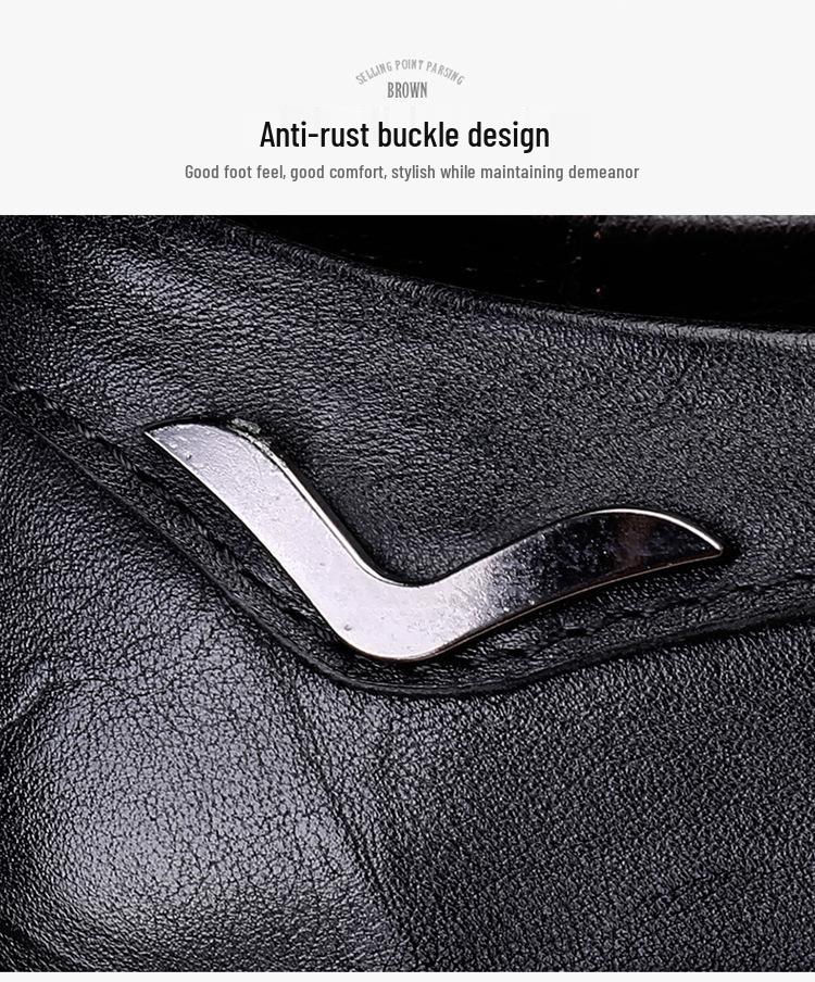 All-Season Men's Leather Shoes: Trendy British Style, Large Size Dad Shoes, Casual and Stylish.