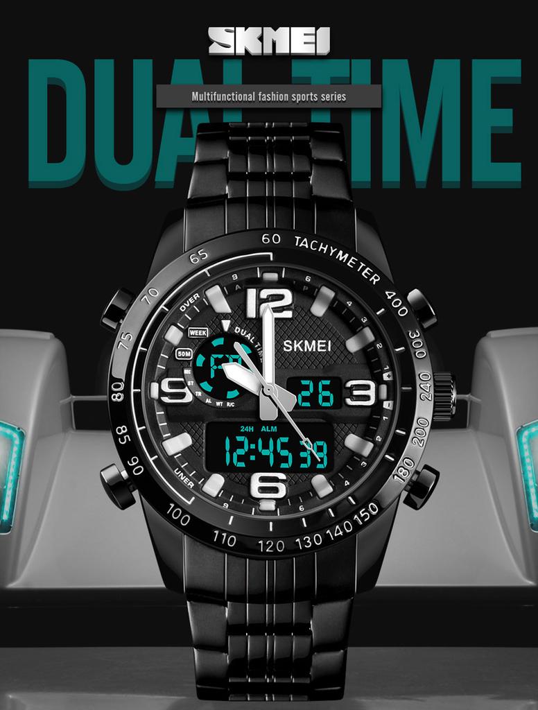 Goedkope SKMEI Stainless Steel Quartz Watch 50m Waterproof Dual Time Sports  LED Casual Wristwatch 1453 kopen — gratis levering, eerlijke reviews met  foto's — Joom