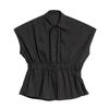 Short sleeve oversized Black vintage shirts & blouses for blouse Casual loose summer tops women button up shirt