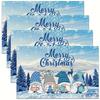 1PC Christmas Placemat Theme Pad Kitchen Table Mat Meal Table Pads Dining Table Encrypted New Year Linen Decorative Party