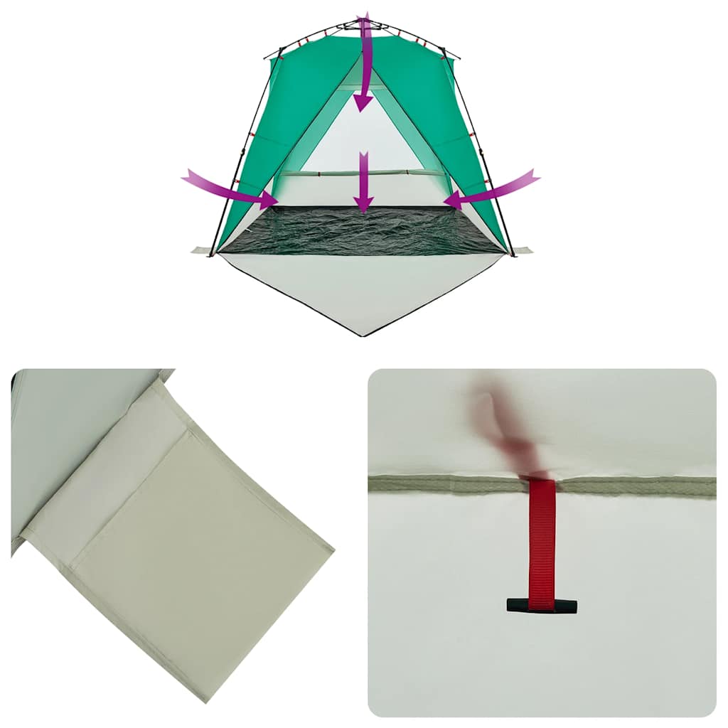 Beach Tent for 4 Persons Sea Green Quick Release Waterproof