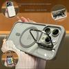 Magnetic Lens Metal Ring Stand Phone Case For IPhone 13 11 12 14 15 Pro Max Lens Glass Film Protection Transparent Magsafe Cover