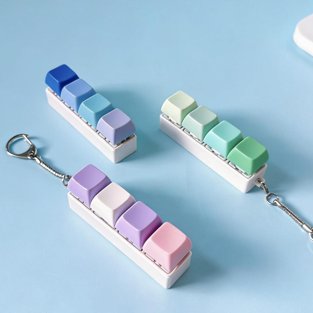 Stress Relief Keychain: Creative Squeeze Button Toy & Fun Gadget Pendant