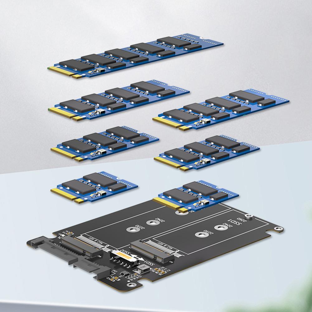 Dual M.2 B Key NGFF SSD To 2.5 SATA III Adapter M2 NGFF To SATA Adapter Card Dual NGFF B Key M.2 SSD Card with Plastic Enclosure