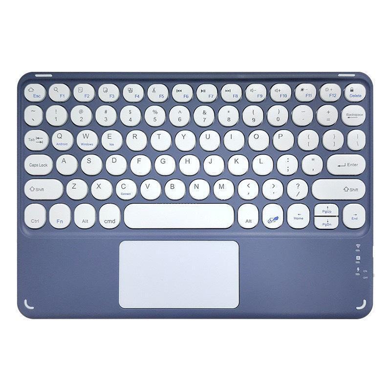 Compatible Bluetooth Keyboard with Magnetic Attachment for iPad, Huawei Phone, and Tablets - Round Key, Touch, and Wireless Charging Features