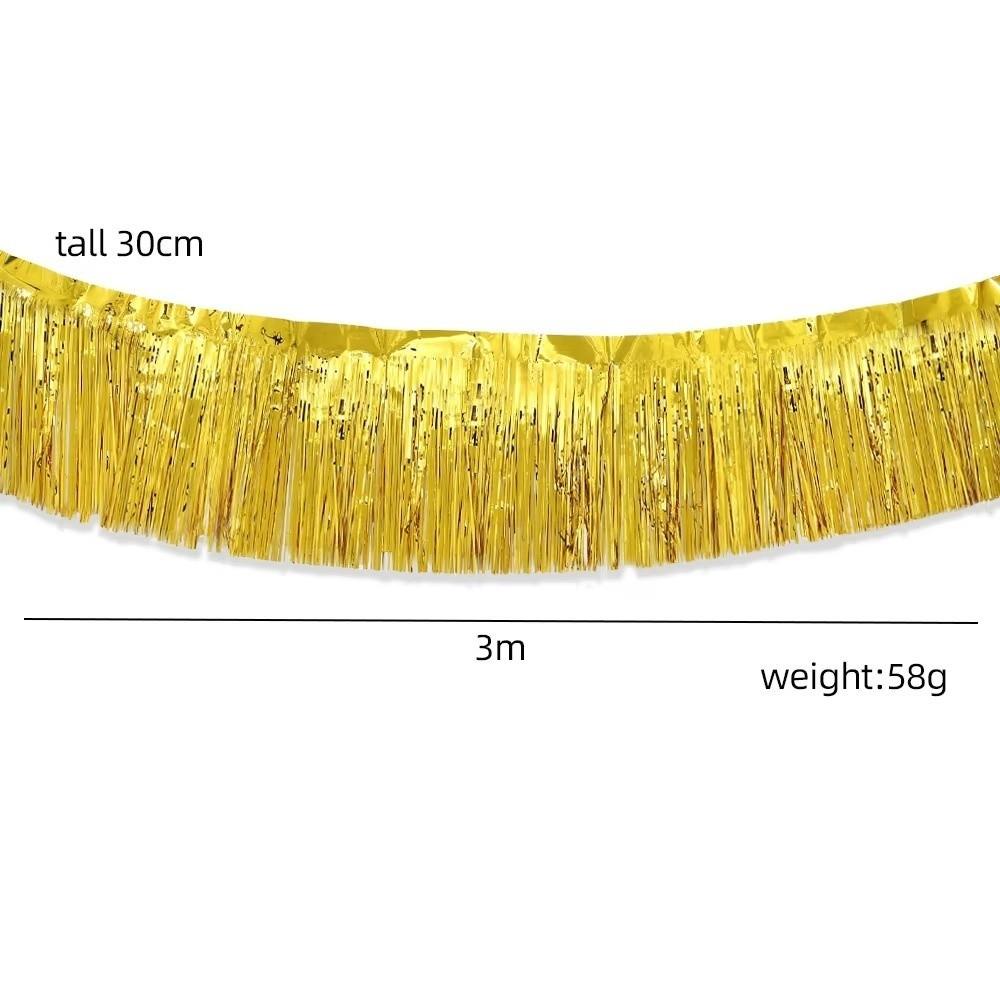 Shiny Metallic Foil Fringe Garland Foil Fringe Curtain Banner  Party Backdrop Curtain