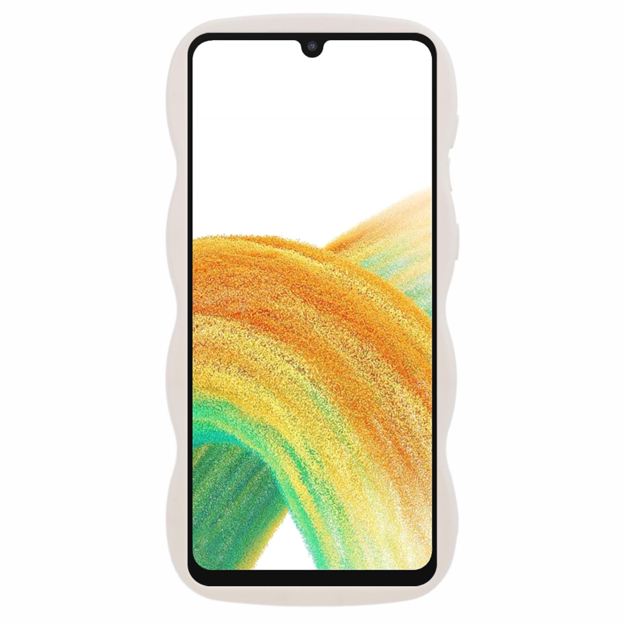 

XL Series For Samsung Galaxy A33 5G Case Solid Color Wavy Edge Anti-Drop TPU Phone Cover White