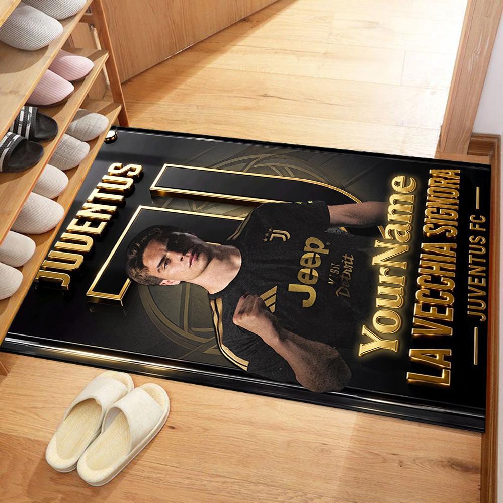 Juventus Customize Your Name Carpet Perfect for Playrooms Dormitory Dining Room Foyer Antislip Carpet Office Home Decor Wedding Party Gift