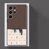 Hülle für Samsung Galaxy S26 S20 S23 S21 FE S10 S9 S25 Ultra S24 Plus Note 20 Ultra 8 9 10 Funda Handyhülle Cartoon Gitter Katze