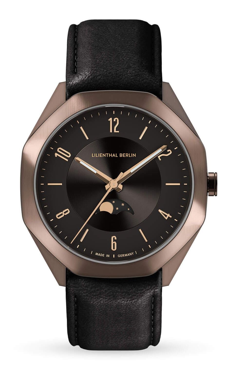 

Watch Moon Phase Made in Germany Black [Lillianthal Berlin] OM1-004-CB004LB Men s коричневий