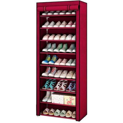 Home Fabric Shoe Cabinet with Zipper Doors 160x60x30cm