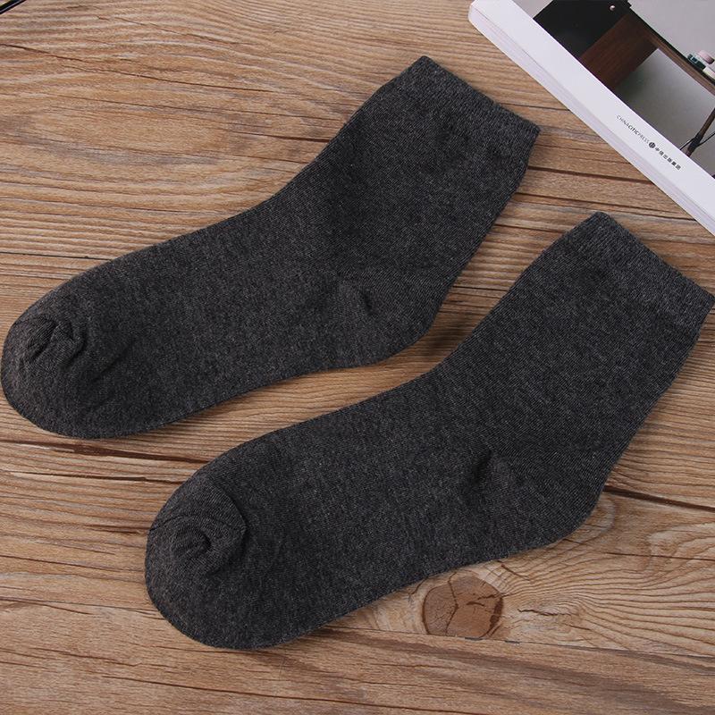 Men's Mid-calf Socks, Autumn and Winter Casual Business Anti-odor and Sweat-absorbing Men's Solid Color Versatile Cotton Socks, Long Calf Socks