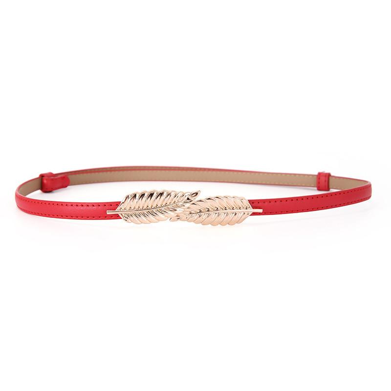 Leather Adjustable Belt For Dresses With Leaf Buckle And Smooth Closure For Womens Fashion