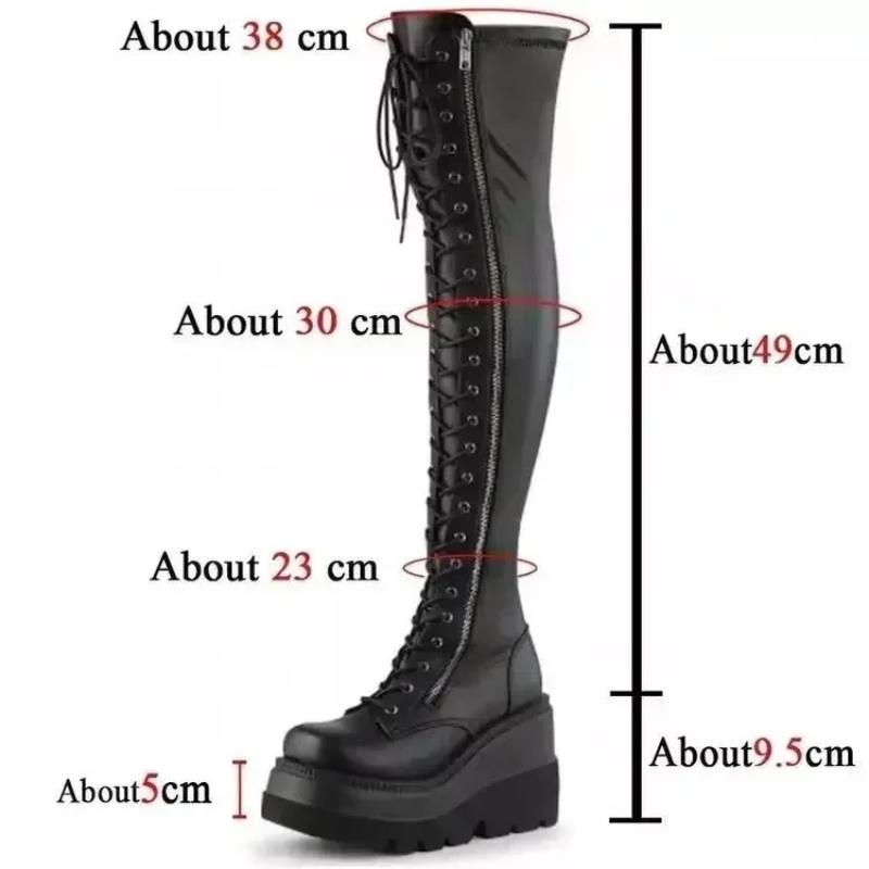 Wedges Long Boots For Women Autumn Winter Over-The-Knee Boots Cosplay High Platform Women Boots New High Heel Gothic
