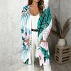 Plus Size Women Long Sleeve Open Front Loose Outerwear Casual Fashion Cardigan