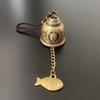 Vintage Pure Copper Bell Keychain Rustproof Brass Small Pendant Portable Ornament for Car Key Backpack Accessory Gift